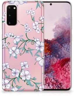 B2Ctelecom Back Cover Samsung S20 TPU Siliconen Hoesje Blossom White