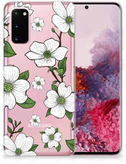 B2Ctelecom Back Cover Samsung S20 TPU Siliconen Hoesje Dogwood Flowers