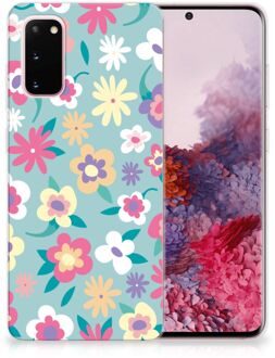 B2Ctelecom Back Cover Samsung S20 TPU Siliconen Hoesje Flower Power