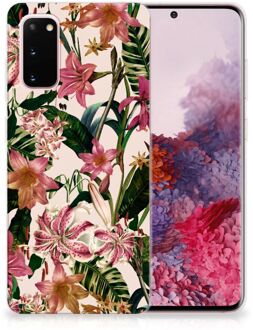 B2Ctelecom Back Cover Samsung S20 TPU Siliconen Hoesje Flowers