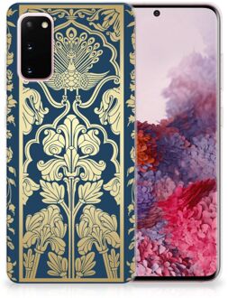 B2Ctelecom Back Cover Samsung S20 TPU Siliconen Hoesje Golden Flowers