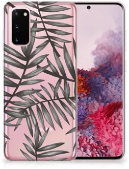 B2Ctelecom Back Cover Samsung S20 TPU Siliconen Hoesje Leaves Grey