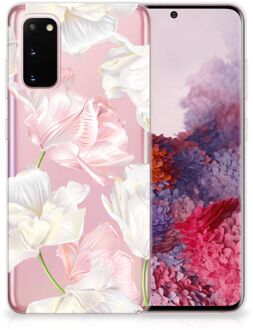 B2Ctelecom Back Cover Samsung S20 TPU Siliconen Hoesje Lovely Flowers