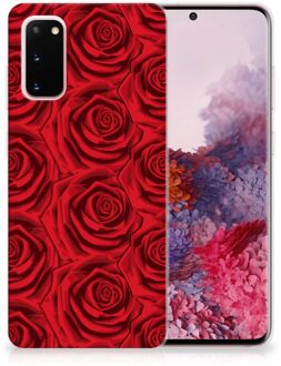 B2Ctelecom Back Cover Samsung S20 TPU Siliconen Hoesje Rode Rozen