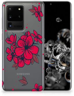 B2Ctelecom Back Cover Samsung S20 Ultra TPU Siliconen Hoesje Blossom Rood