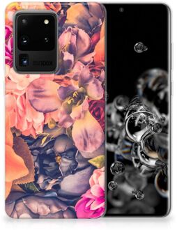 B2Ctelecom Back Cover Samsung S20 Ultra TPU Siliconen Hoesje Bosje Bloemen