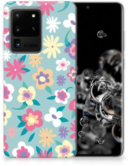 B2Ctelecom Back Cover Samsung S20 Ultra TPU Siliconen Hoesje Flower Power