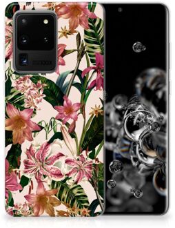 B2Ctelecom Back Cover Samsung S20 Ultra TPU Siliconen Hoesje Flowers