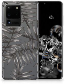 B2Ctelecom Back Cover Samsung S20 Ultra TPU Siliconen Hoesje Leaves Grey