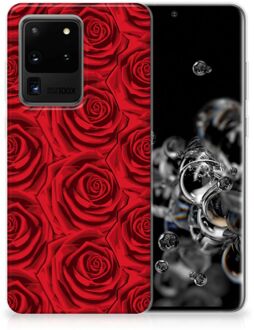 B2Ctelecom Back Cover Samsung S20 Ultra TPU Siliconen Hoesje Rode Rozen