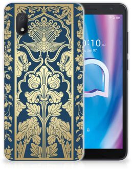 B2Ctelecom Back Cover Siliconen Hoesje Alcatel 1B (2020) Hoesje Customize Golden Flowers