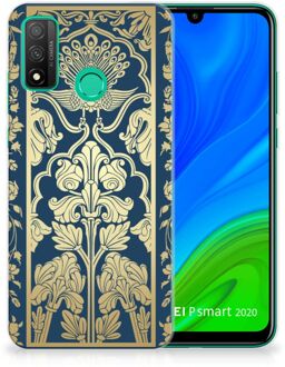 B2Ctelecom Back Cover Siliconen Hoesje Huawei P Smart 2020 Hoesje Customize Golden Flowers