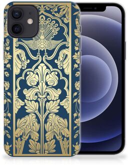 B2Ctelecom Back Cover Siliconen Hoesje iPhone 12 | 12 Pro (6.1") Hoesje Customize Golden Flowers