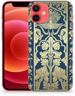 B2Ctelecom Back Cover Siliconen Hoesje iPhone 12 Mini Hoesje Customize Golden Flowers