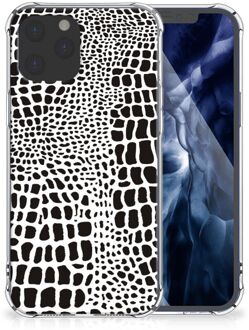 B2Ctelecom Back Cover Siliconen Hoesje iPhone 12 Pro Max GSM Hoesje met doorzichtige rand Slangenprint