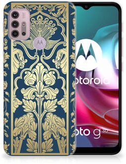 B2Ctelecom Back Cover Siliconen Hoesje Motorola Moto G30 | G10 Hoesje Customize Golden Flowers