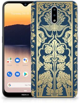 B2Ctelecom Back Cover Siliconen Hoesje Nokia 2.3 Hoesje Customize Golden Flowers