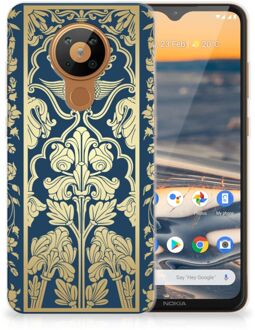 B2Ctelecom Back Cover Siliconen Hoesje Nokia 5.3 Hoesje Customize Golden Flowers