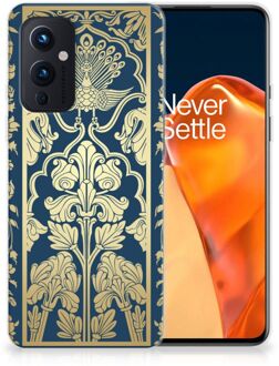 B2Ctelecom Back Cover Siliconen Hoesje OnePlus 9 Hoesje Customize Golden Flowers