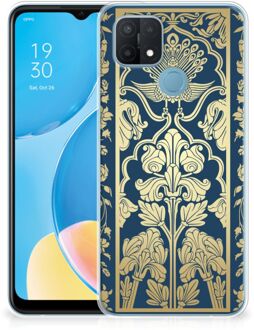 B2Ctelecom Back Cover Siliconen Hoesje OPPO A15 Hoesje Customize Golden Flowers