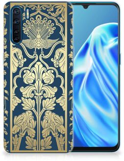 B2Ctelecom Back Cover Siliconen Hoesje OPPP A91 Hoesje Customize Golden Flowers