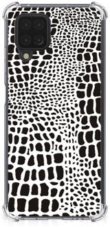 B2Ctelecom Back Cover Siliconen Hoesje Samsung Galaxy A12 GSM Hoesje met doorzichtige rand Slangenprint