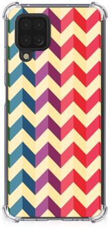 B2Ctelecom Back Cover Siliconen Hoesje Samsung Galaxy A12 GSM Hoesje met doorzichtige rand Zigzag Color