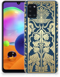 B2Ctelecom Back Cover Siliconen Hoesje Samsung Galaxy A31 Hoesje Customize Golden Flowers