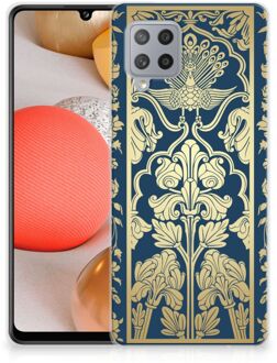 B2Ctelecom Back Cover Siliconen Hoesje Samsung Galaxy A42 Hoesje Customize Golden Flowers