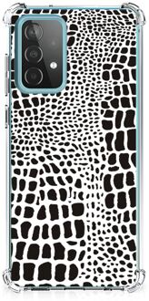 B2Ctelecom Back Cover Siliconen Hoesje Samsung Galaxy A52 4G/5G GSM Hoesje met doorzichtige rand Slangenprint