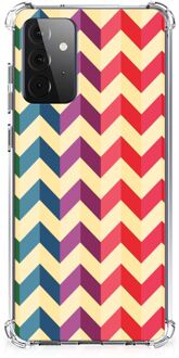 B2Ctelecom Back Cover Siliconen Hoesje Samsung Galaxy A72 4G/5G GSM Hoesje met doorzichtige rand Zigzag Color