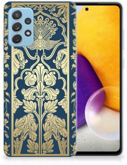 B2Ctelecom Back Cover Siliconen Hoesje Samsung Galaxy A72 Hoesje Customize Golden Flowers