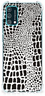 B2Ctelecom Back Cover Siliconen Hoesje Samsung Galaxy M02s | A02s GSM Hoesje met doorzichtige rand Slangenprint