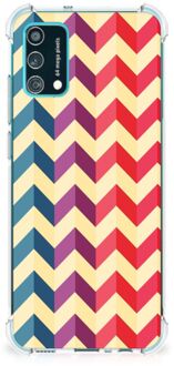 B2Ctelecom Back Cover Siliconen Hoesje Samsung Galaxy M02s | A02s GSM Hoesje met doorzichtige rand Zigzag Color