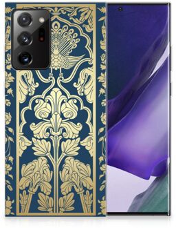 B2Ctelecom Back Cover Siliconen Hoesje Samsung Galaxy Note20 Ultra Hoesje Customize Golden Flowers