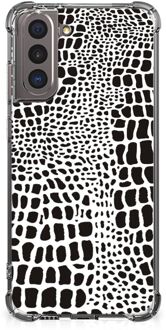 B2Ctelecom Back Cover Siliconen Hoesje Samsung Galaxy S21 GSM Hoesje met doorzichtige rand Slangenprint