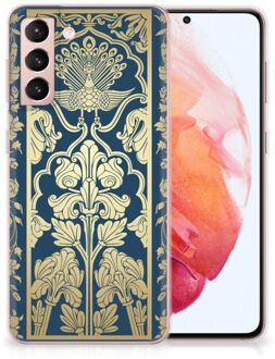 B2Ctelecom Back Cover Siliconen Hoesje Samsung Galaxy S21 Hoesje Customize Golden Flowers