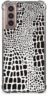 B2Ctelecom Back Cover Siliconen Hoesje Samsung Galaxy S21 Plus GSM Hoesje met doorzichtige rand Slangenprint