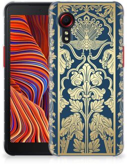 B2Ctelecom Back Cover Siliconen Hoesje Samsung Galaxy Xcover 5 Hoesje Customize Golden Flowers