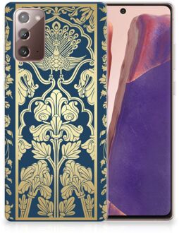 B2Ctelecom Back Cover Siliconen Hoesje Samsung Note 20 Hoesje Customize Golden Flowers