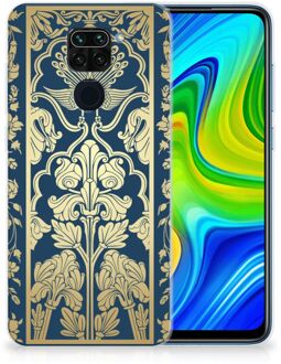 B2Ctelecom Back Cover Siliconen Hoesje Xiaomi Redmi Note9 Hoesje Customize Golden Flowers