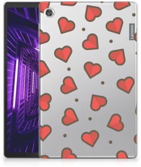 B2Ctelecom Backcase Lenovo Tab M10 Plus TPU Siliconen Hoes Hearts met transparant zijkanten