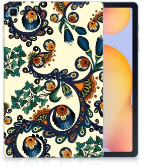 B2Ctelecom Backcase Samsung Galaxy Tab S6 Lite Leuk Siliconen Hoes Barok Flower met transparant zijkanten