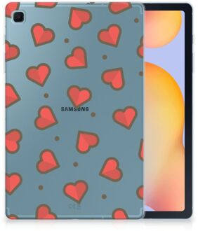 B2Ctelecom Backcase Samsung Galaxy Tab S6 Lite TPU Siliconen Hoes Hearts met transparant zijkanten