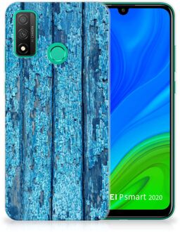 B2Ctelecom Backcase Siliconen Hoesje Huawei P Smart 2020 Telefoonhoesje Wood Blue