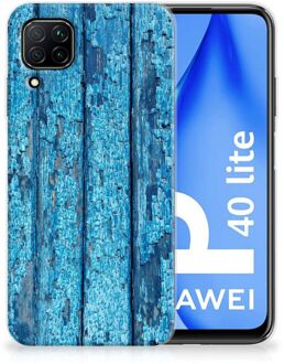 B2Ctelecom Backcase Siliconen Hoesje Huawei P40 Lite Telefoonhoesje Wood Blue