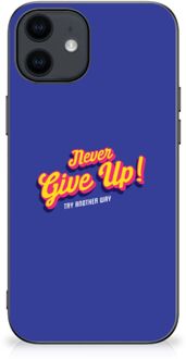 B2Ctelecom Backcase Siliconen Hoesje iPhone 12 Pro | 12 (6.1") Smartphone Hoesje met Zwarte rand Never Give Up