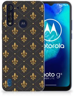 B2Ctelecom Backcase Siliconen Hoesje Motorola Moto G8 Power Lite Telefoonhoesje Franse Lelie