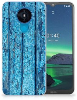 B2Ctelecom Backcase Siliconen Hoesje Nokia 1.4 Telefoonhoesje Wood Blue