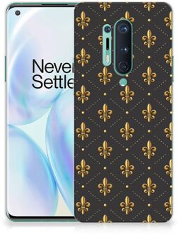 B2Ctelecom Backcase Siliconen Hoesje OnePlus 8 Pro Telefoonhoesje Franse Lelie